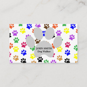 Carte De Visite Motif Empreinte de patte Dog Walker