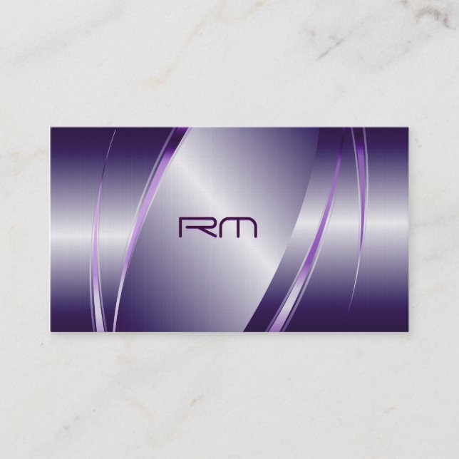 Carte De Visite Motif en acier inoxydable teint violet (Devant)