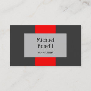 Carte de visite Motif en argent rouge gris foncé