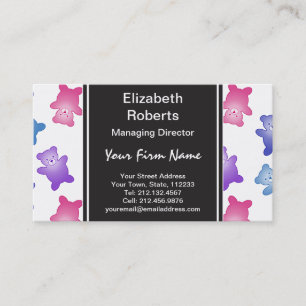 Carte De Visite Motif en pastel d'ours de nounours
