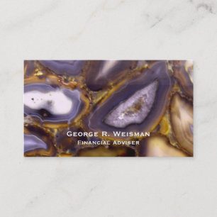 Carte De Visite Motif en pierre blanche Brown violet