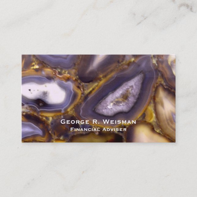 Carte De Visite Motif en pierre blanche Brown violet (Devant)