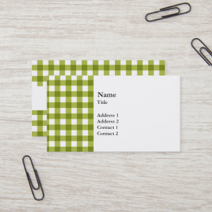 Carte De Visite Motif En vichy vert et blanc