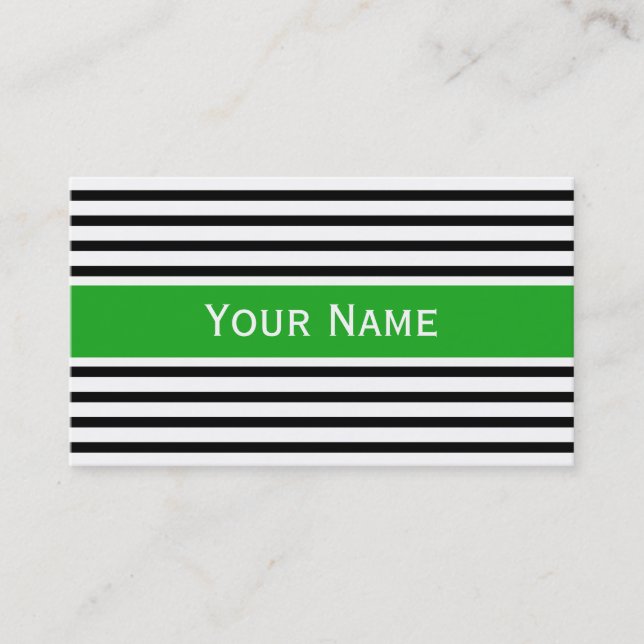 Carte De Visite Motif étroit noir + votre dos. & texte (Devant)
