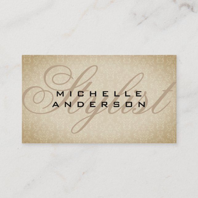 Carte De Visite Motif Fancy Font Damask (Devant)