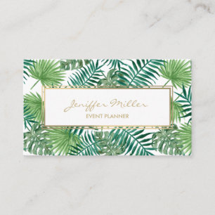 Carte De Visite Motif Feuille de la forêt tropicale.        