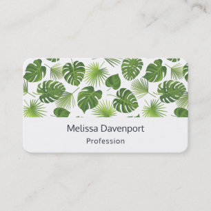 Carte De Visite Motif Feuille élégant Green Tropical