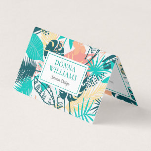 Carte De Visite Motif feuille tropical