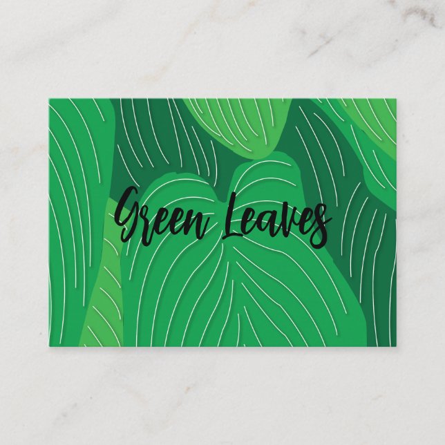 Carte De Visite Motif Feuille vert (Devant)