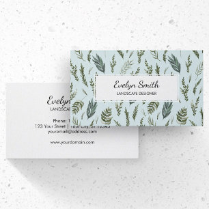 Carte de visite Motif Feuille vert