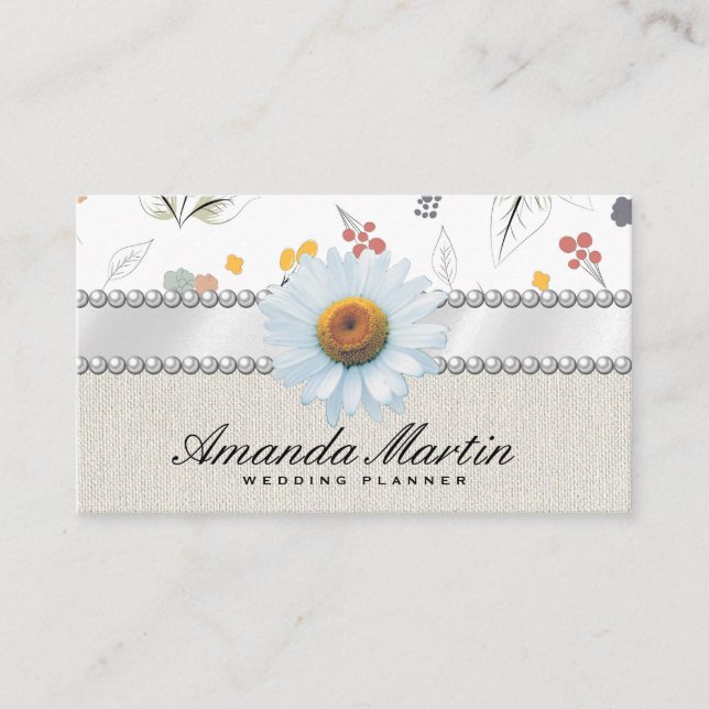Carte De Visite Motif Fleur transparent (Devant)