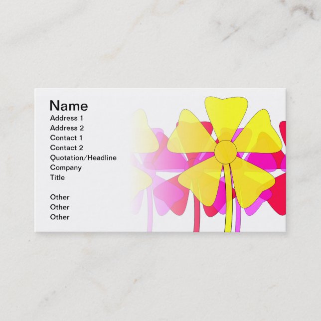 Carte De Visite Motif floral (Devant)