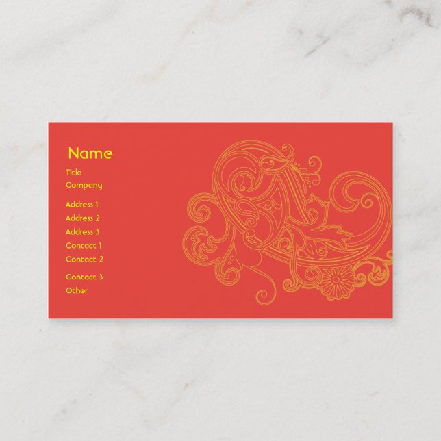 Carte De Visite Motif floral - affaires (Devant)