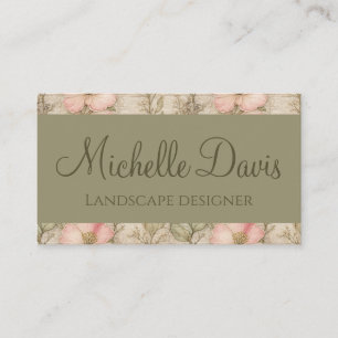 Carte De Visite Motif floral, botanique romantique et floraison