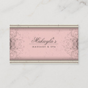 Carte De Visite Motif Floral Damask Élégant Moderne Classé Rétro