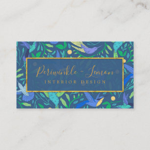 Carte De Visite Motif floral d'oiseaux stylish Periwinkle