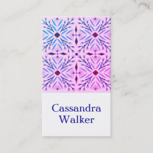 Carte De Visite Motif Floral Dolores Carreaux pourpre