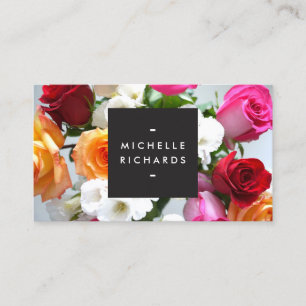 Carte De Visite MOTIF FLORAL MODERNE pour des ORGANISATEURS et