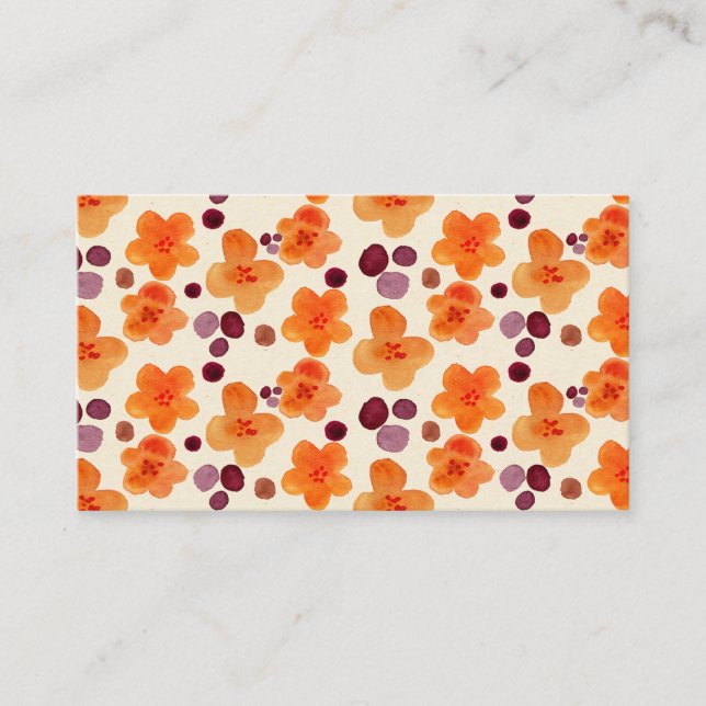Carte De Visite Motif Floral rustique tendance personnalisé (Devant)