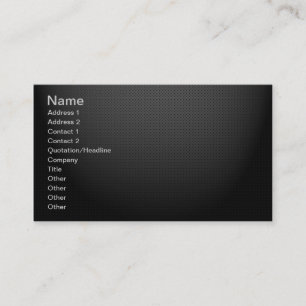 Carte De Visite Motif FONCTIONNÉ EN CARBONE NOIR