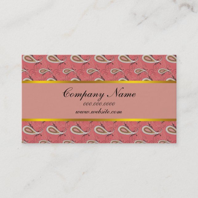 Carte De Visite Motif Foxglove Petal Paisley (Devant)