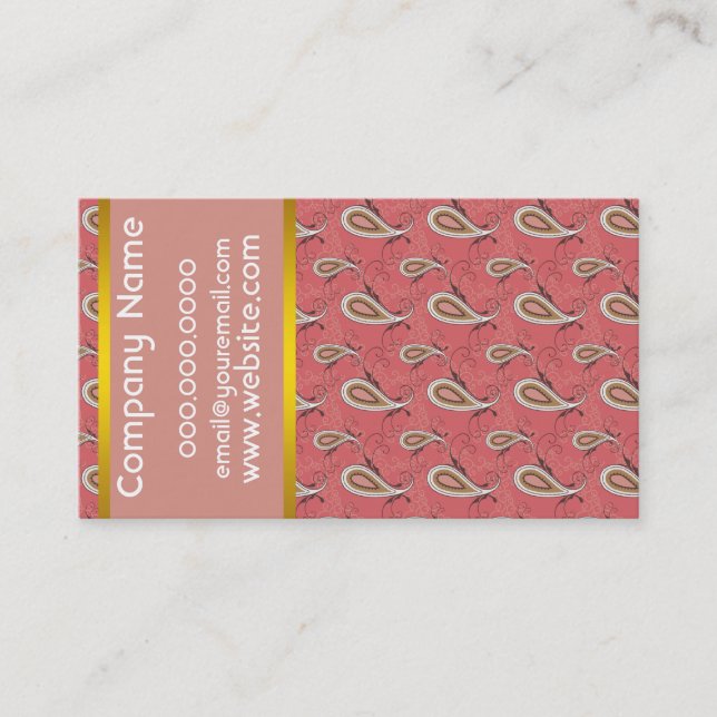 Carte De Visite Motif Foxglove Petal Paisley (Devant)