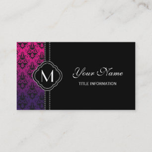 Carte De Visite Motif fuchsia et pourpre de damassé