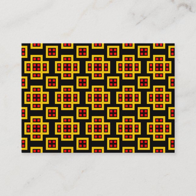 Carte De Visite Motif géométrique 030614 - Ambre, rouge et noir (Devant)