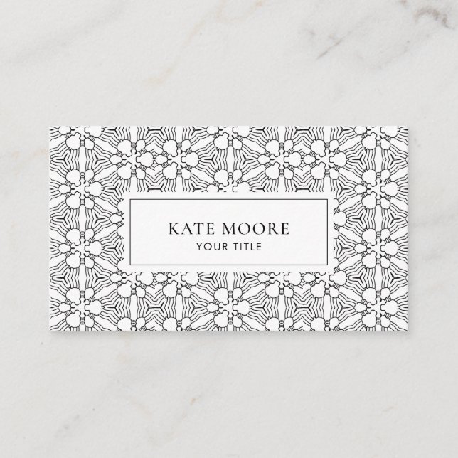 Carte De Visite Motif géométrique Abstrait Monogramme (Devant)