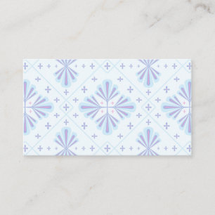 Carte De Visite Motif géométrique floral bleu pastel répétitif