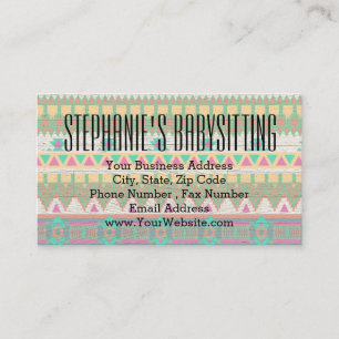 Carte De Visite Motif géométrique pastel tribal aztèque