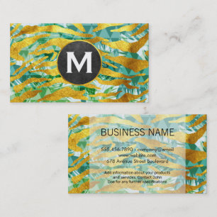 Carte De Visite Motif Gold Foil   Motif géométrique Boho
