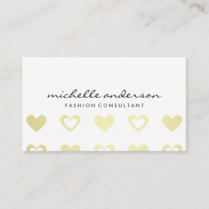 Carte De Visite Motif Gold Hearts