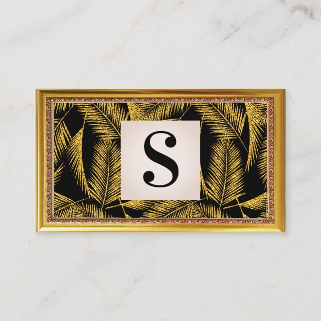 Carte De Visite Motif Gold Palm Leaf (Devant)