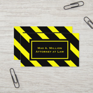 Carte De Visite Motif Gras Jaune et Noir Diagonal