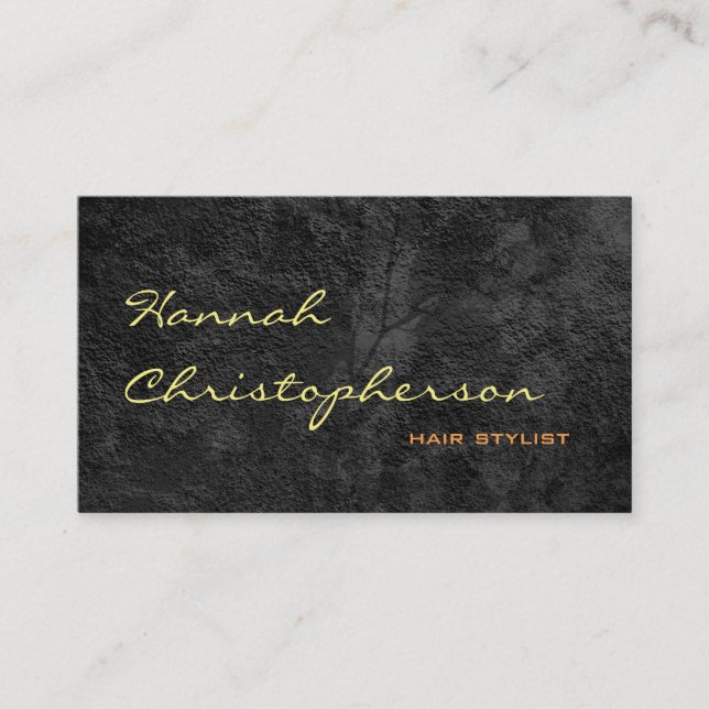 Carte De Visite Motif gris écriture manuscrite Script Hair Styllis (Devant)