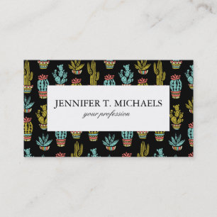 Carte De Visite Motif grunge foncé de cactus