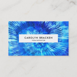 Carte De Visite Motif hippie Abstrait de teint bleu à l'aquarelle 