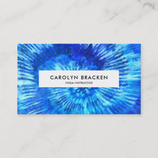 Carte De Visite Motif hippie Abstrait de teint bleu à l'aquarelle 