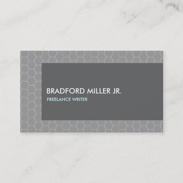 CARTE DE VISITE MOTIF HONEYCOMB GRAY (Devant)