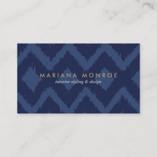 Carte De Visite MOTIF IKAT DESIGNER en BLEU