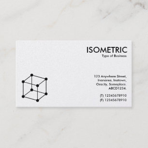 Carte De Visite Motif Isométrique Cube - Blanc/Noir