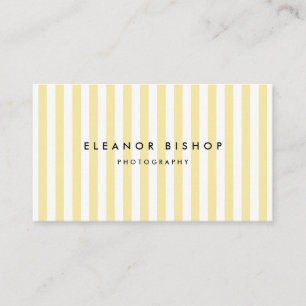 Carte De Visite Motif jaune et blanc de filets moderne