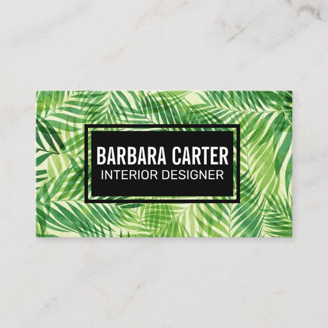 Carte de visite Motif Jungle Leaf (Devant)