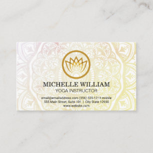 Carte De Visite Motif Mandala Logo de la Fleur de Yoga