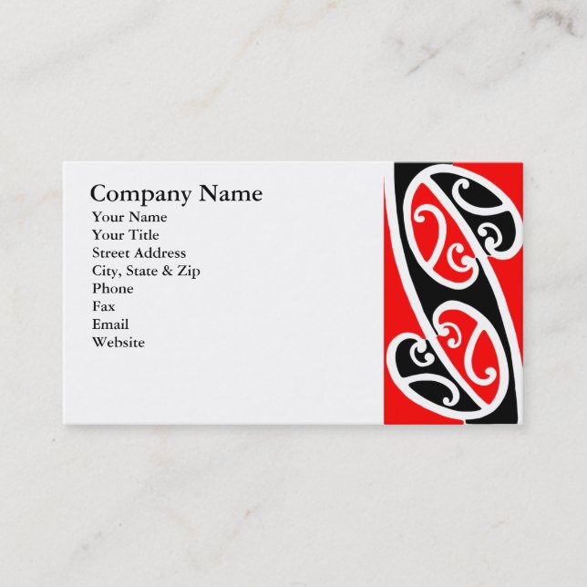 Carte De Visite Motif maori 2 de Kowhaiwhai (Devant)