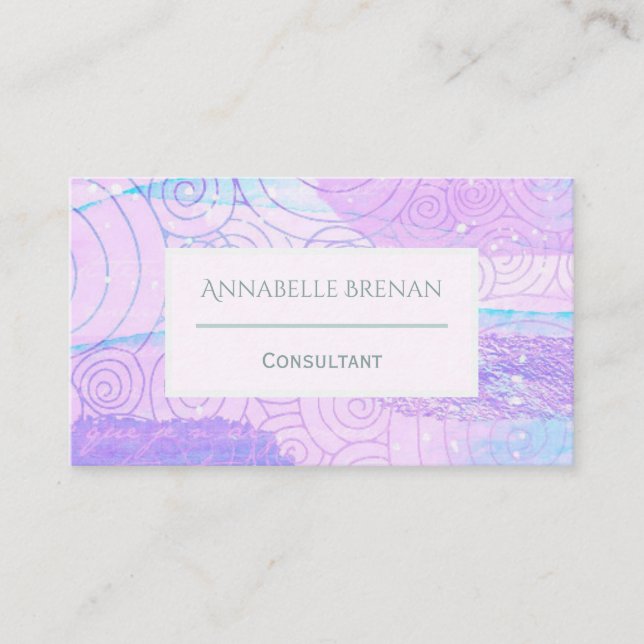 Carte De Visite Motif moderne Abstrait Pastel (Devant)