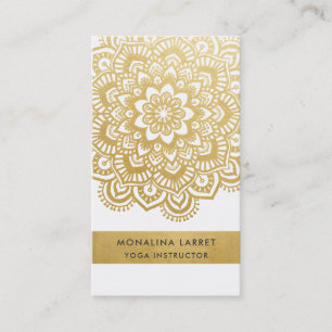 Carte De Visite Motif moderne de Mehendi de mandala de feuille