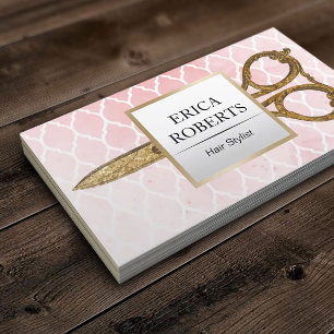 Carte De Visite Motif moderne de rose d'aquarelle de coiffeur