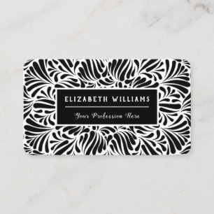 Carte De Visite Motif moderne Gras noir et blanc